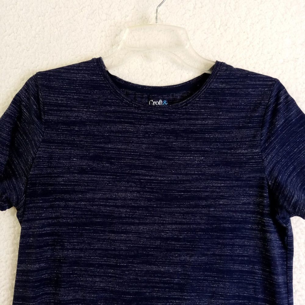 Croft & Barrow Medium T-Shirt Adult Short Sleeve Blue‎ PolyCotton